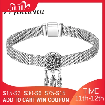 

High Quality 925 Silver Dreamcatcher Dangle Clip Beads Bracelets Bangles Fit Original Reflection Clip Charm Jewelry Making Gifts