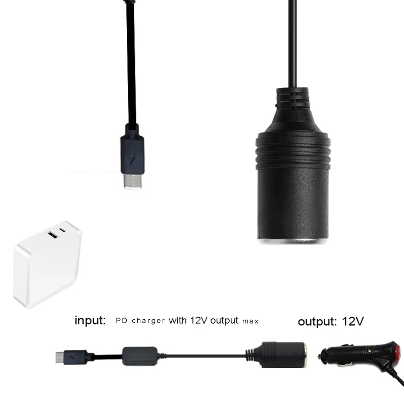 USB C auf Auto Zigarettenanzünder Kabel 12V Auto Zigarettenanzünder Buchse  Adapter Stromkabel Zigarettenanzünder Konverter Kabel für Auto : :  Auto & Motorrad