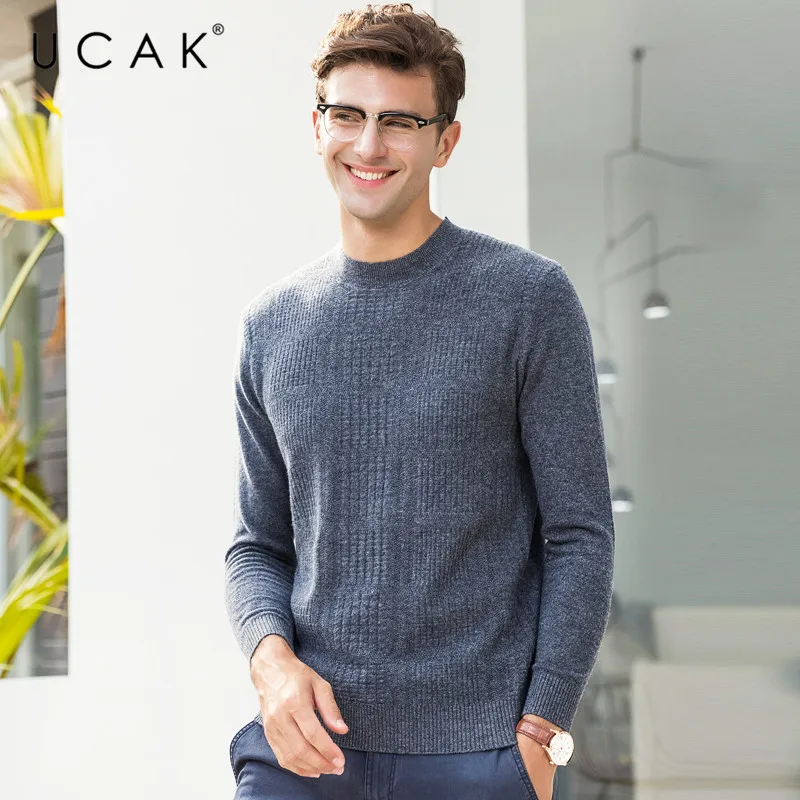 Blog UCAK Brand Pure Merino Wool Sweater Men Pull Homme Casual O-Neck Pullover Men Clothes Autumn Winter Warm Cashmere Sweaters U3075