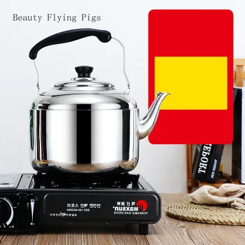 

4L high quality whistle stainless steel kettle gas home outdoor picnic teapot kettle gas fire induction cooker universal pot