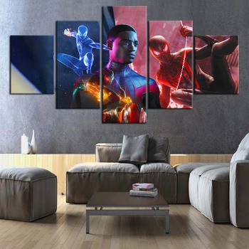 

5 Pieces Movie Posters Oil Painting Wall Stickers on Canvas for Home Decor Living Room Background Murals