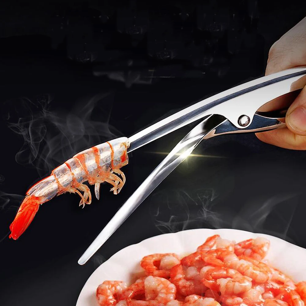 1PC Stainless Steel Shrimp Peeler Prawn Shrimp Deveiner Fishing Knife Lobster Shell Remover Peel Device Kitchen Seafood Tools