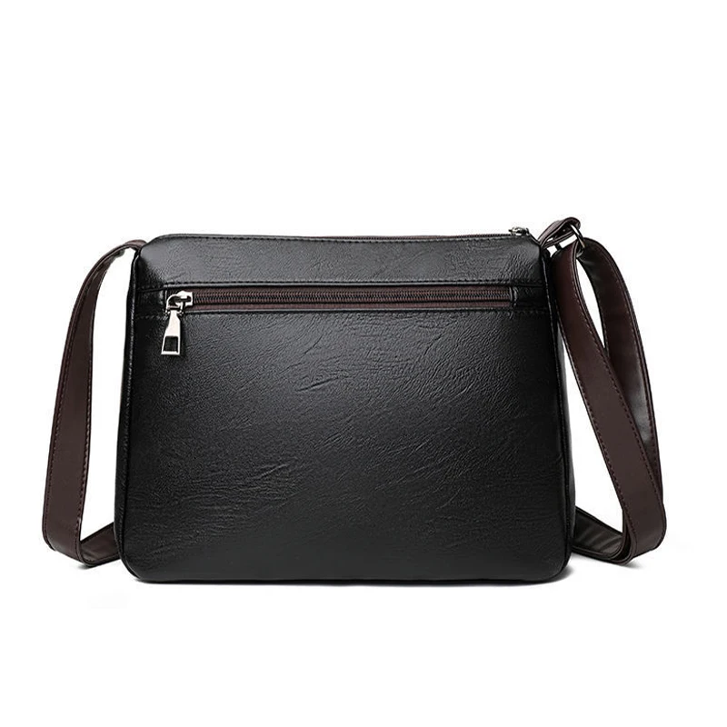 Women Simple PU Leather Single Crossbody Bags Large Capacity Tote Bags Female Multi Pocket Shoulder Handbag Travel bolso mujer