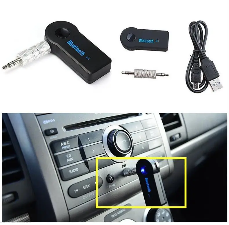 100 шт./AUX 3,5 мм разъем Bluetooth приемник автомобильный беспроводной адаптер Громкая связь Вызов Bluetooth адаптер передатчик Авто музыкальный приемник