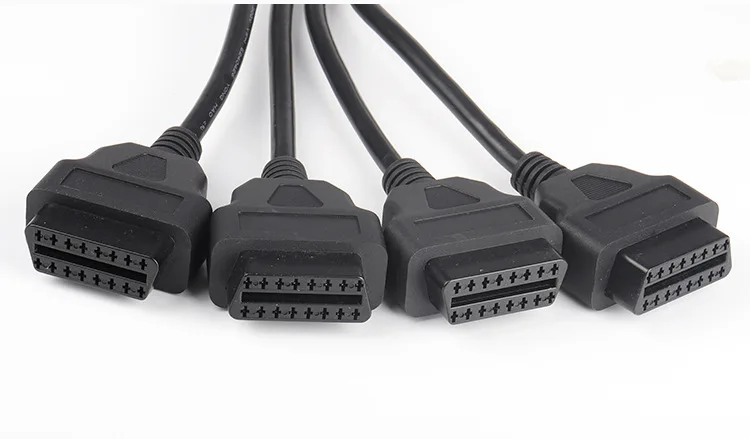 Правый угол 1 до 4 16 Pin OBD 2 диагностический кабель-удлинитель для любого автомобиля кабель для диагностики адаптер Инструменты для ремонта автомобилей