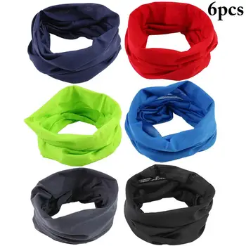 

6pcs Outdoor scarf Outdoor Headwear Scarf Solid Plain Color Bandana Mask Neck Tube Sun Protection Bike Cycling Face Mask