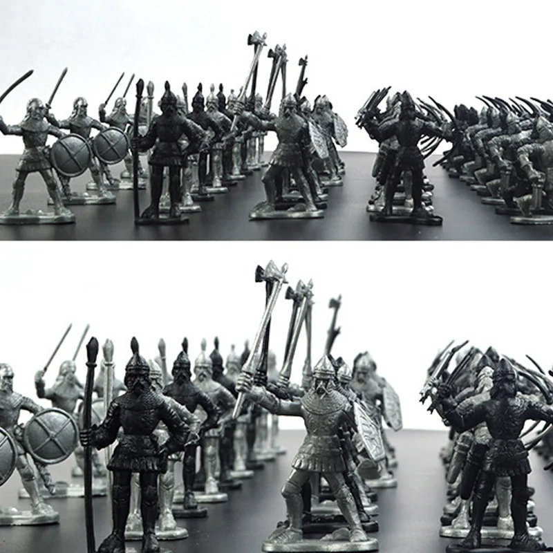 

Medieval Military War Classical Soldier Sword And Shield Soldier Toy Model Sand Table 60 PCs Set