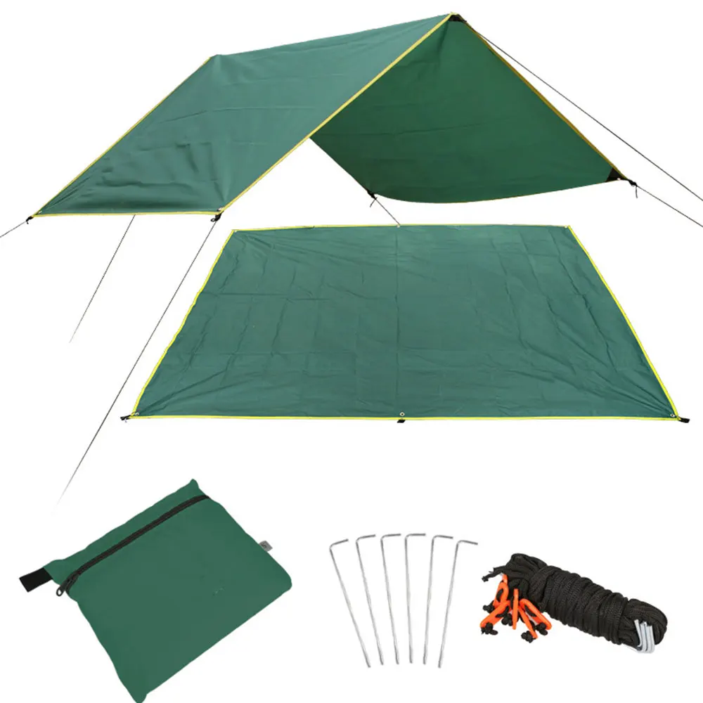 S code dark green Tent Cloth Multifunction Outdoors Camping Mat Travel Picnic Mat Shade Canopy Durable Practical 180cm 4color - Цвет: S code dark green