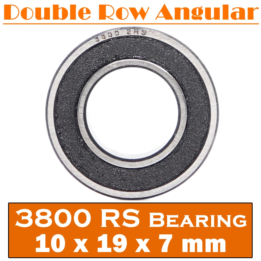 3800-2RS Bearing 10*19*7 mm ( 1 PC ) 3800 2RS Double Row Sealed 3800 RS Angular Contact Ball Bearings 63800 hybrid ceramic bearing 10 19 7 mm 1 pc double row sealed angular contact si3n4 ball bearings 3800 rs 3800 2rs