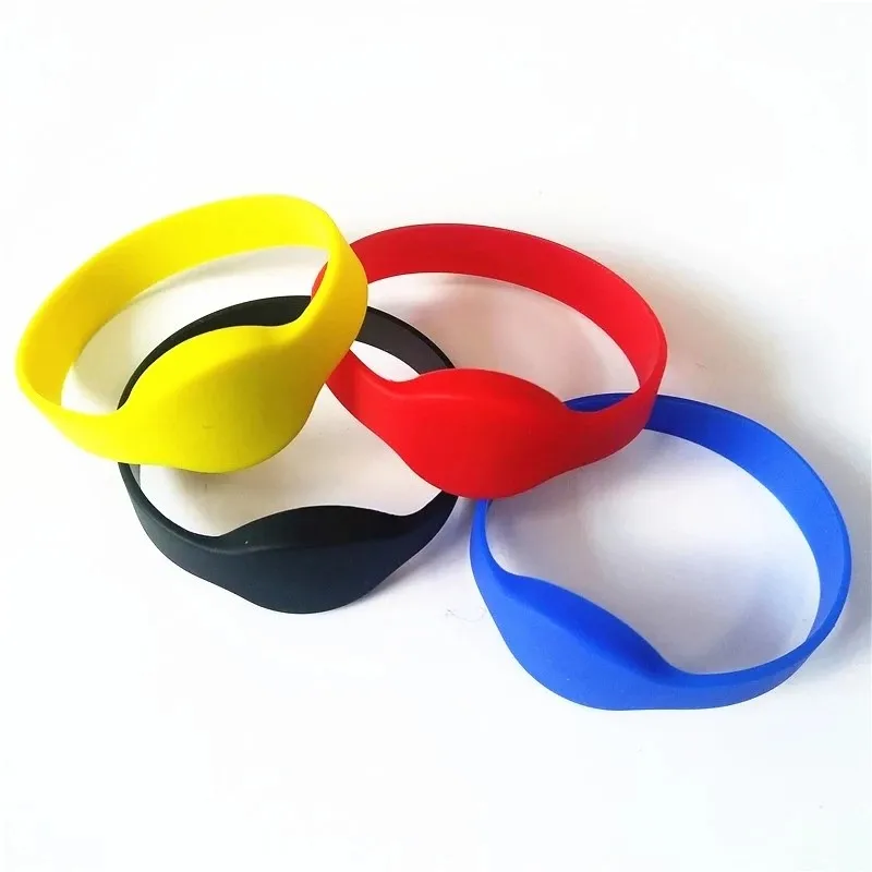 10pcs13.56MHz 1K S50 FM11RF08 Pure Color Bracelet Silicone Waterproof NFC Tag Wristband Watch RFID Wrist Band Access Control |