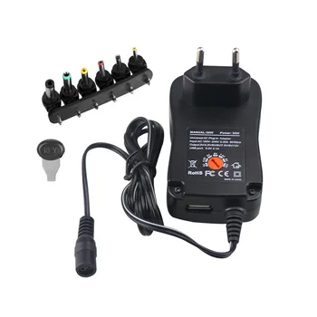 

30W DC power adapter 3v-12v source charger adjustable output AC100-240V 0.25A 50/60Hz with USB output 5V/2.1A