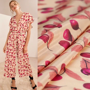 

50x137 cm Natural 100% mulberry silk crepe de chine fabric cloth 16mm printed clothing shirt fabric for dress sewing wholesale
