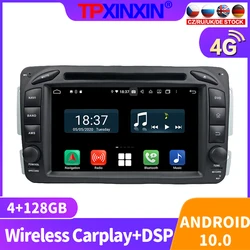 Radio Multimedia con GPS para coche, Radio con reproductor de vídeo, navegador, estéreo, accesorios, Android 10, 128G, 2DIN, para Mercedes Benz 350 ML 500 W203