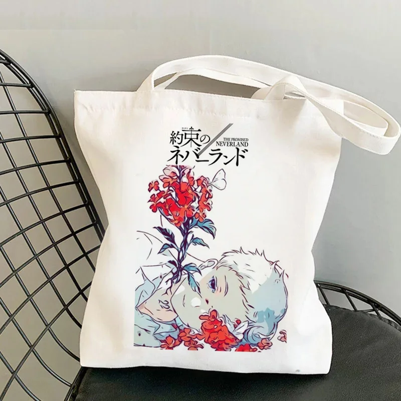 The Promise Neverland-Bolso de compras reutilizable, bolsa de yute, bolsa ecológica