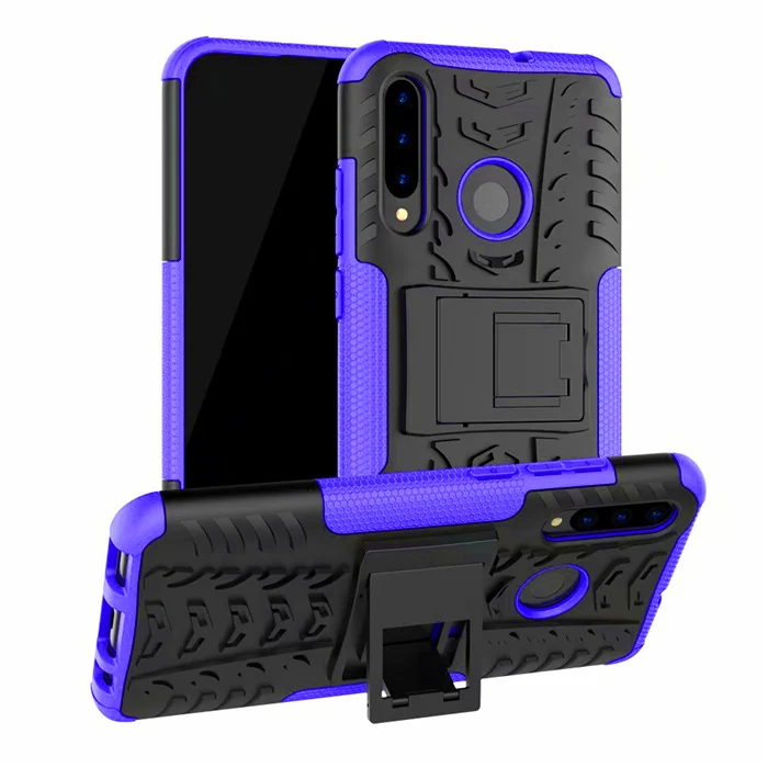 Для huawei Psmart Plus Enjoy 9S Honor 20i 10i 10 20 Lite чехол жесткий пластиковый мягкий силиконовый гибридный бронированная подставка PC+ TPU чехол - Color: Violet