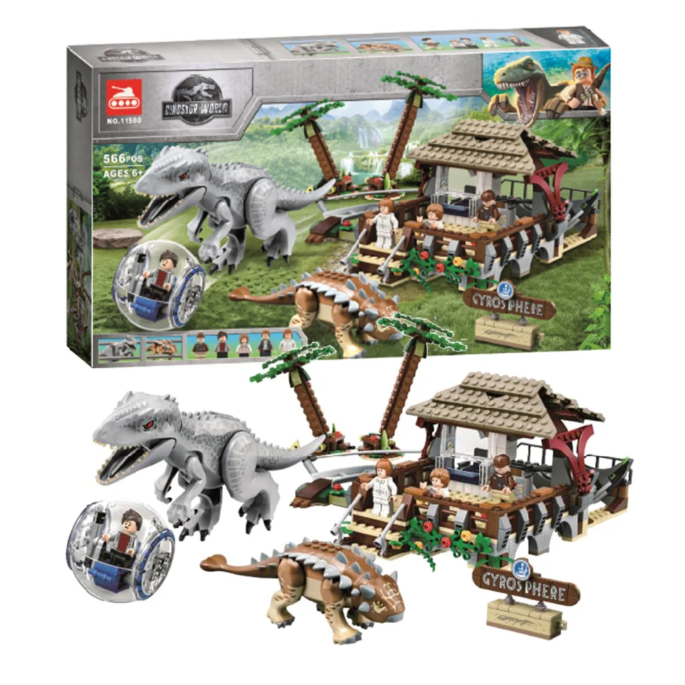 Jurassic Dinosaur World Park Series Mechanical T-rex Indominus Tyrannosaurus Rex Ankylosaurus Building Blocks Bricks Toy For Kid | Игрушки и