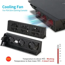 PS4 тонкий игровой консоли охлаждающий вентилятор USB контроллер температуры 5 вентиляторов первоклассный холодильник для игровая приставка Сони 4 PS 4 тонкие аксессуары