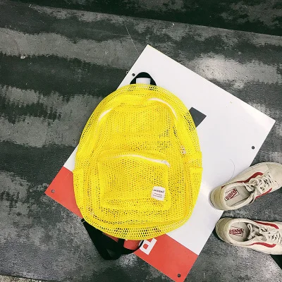 yellow Ins модный рюкзак Harajuku ulzzang, рюкзак для девочек, Простой Школьный студенческий рюкзак, сетчатый рюкзак для серфинга - Цвет: yellow