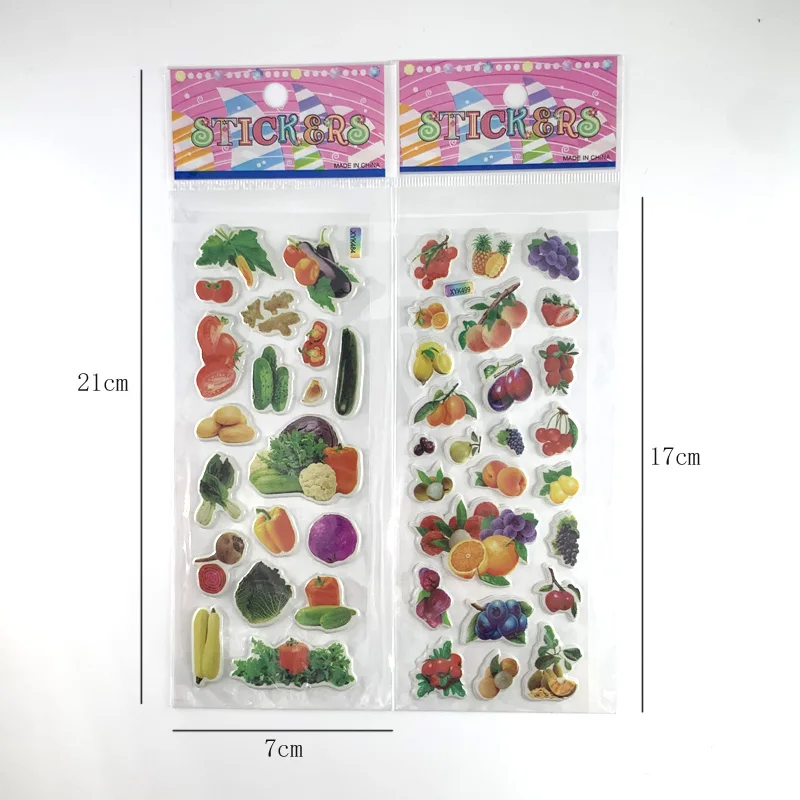 Cute Fruit Vegetables 3d Puffy Stickers For Kids Cognition Learning Stickers  Diy Scrapbooking Stationery Stickers - Stationery Sticker - AliExpress