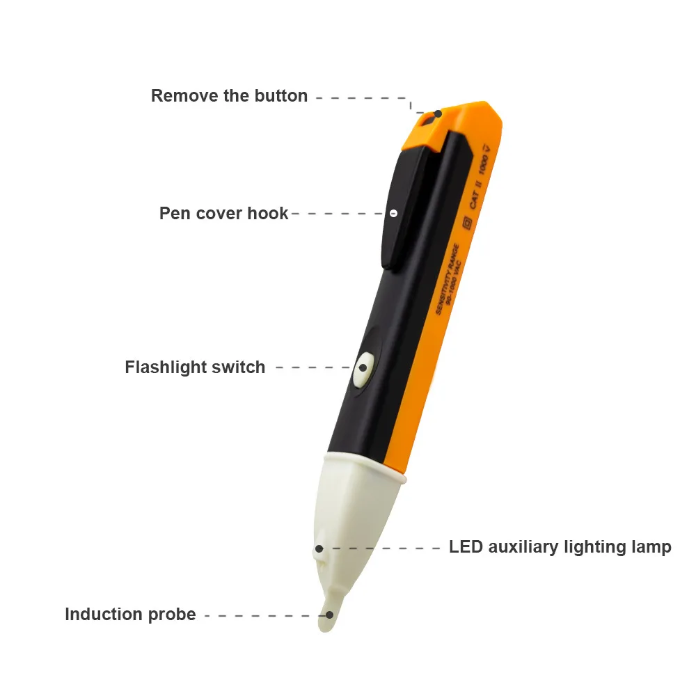 1AC-D тест карандаш Бесконтактный тип бытовой безопасности индукции электроскоп с светодиодный световая сирена сигнализация