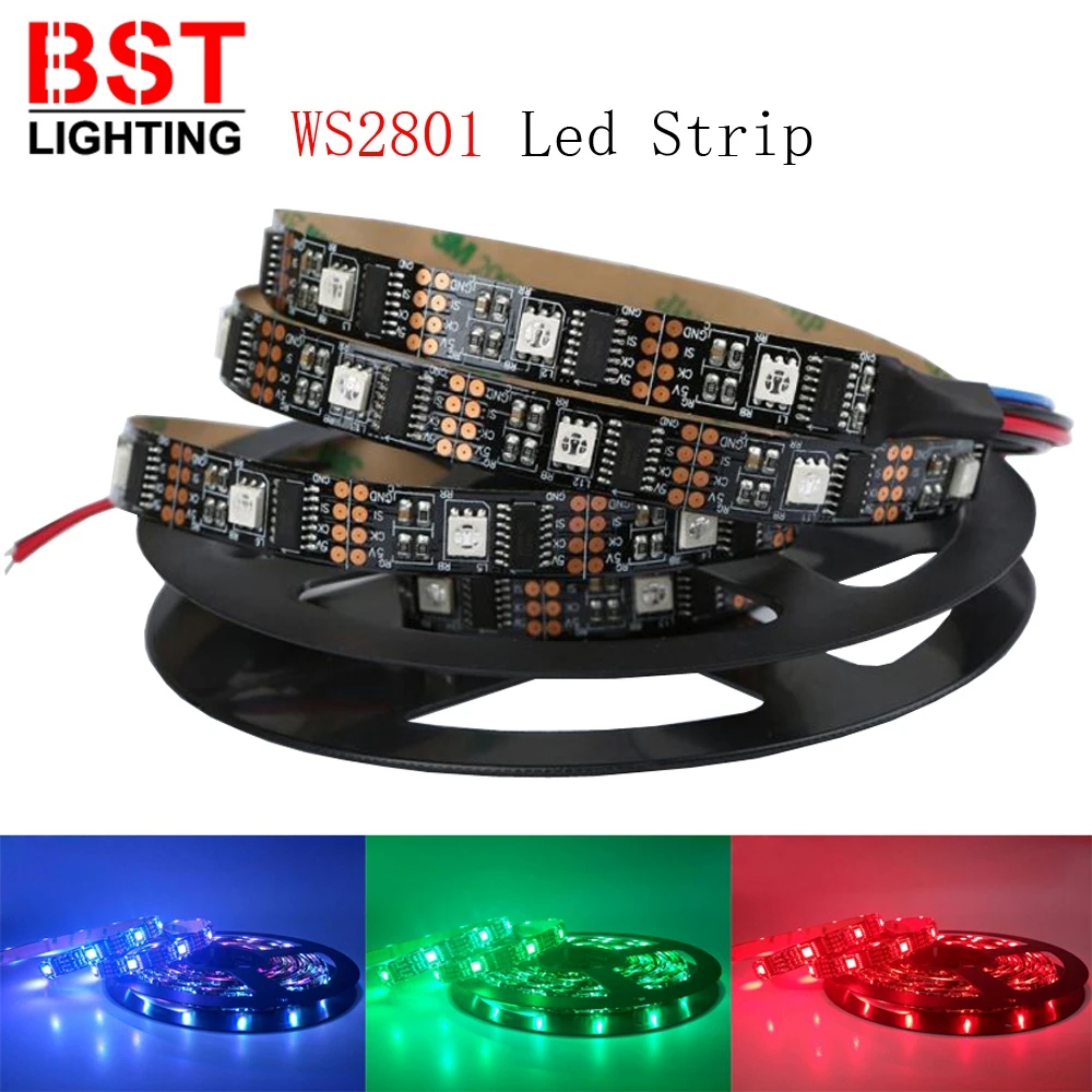 WS2801 Волшебная RGB-лента с индивидуальной адресацией полноцветная светодиодная