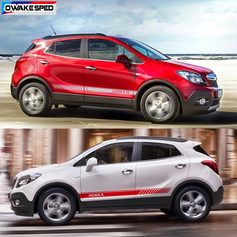 For OPEL MOKKA X Car Door Side Skirt Sticker Racing Sport Stripes Auto Body Decor Stickers Exterior Accessories DIY Vinyl Decals (3)