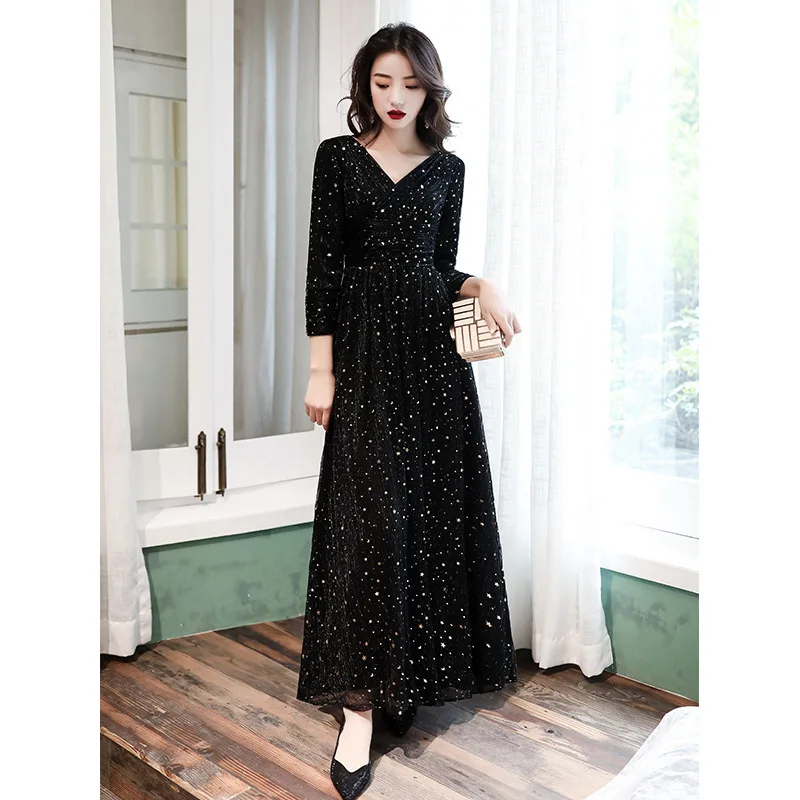 Vestido De Festa Gengli Banket Avondjurk Vrouwelijke 2020 Nieuwe Temperament Lange Sexy Ster Rok High End Sfeer Host Mouw Vestido De Festa Gengli Banket Avondjurk Vrouwelijke 2020 Nieuwe Temperament Lange Sexy Ster Rok High End Sfeer Host Mouw