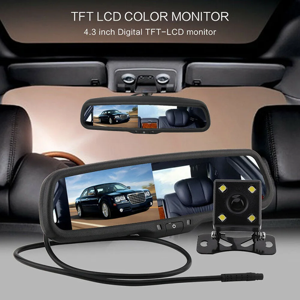 

Car Rearview Mirror Monitor Display Camera Auto Dimming With Bracket Auto Car Rearview Camera 4.3" LCD Screen Display