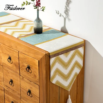 

FSISLOVER 2020 New Table Runners Colorful Strap Tassel Table Runner Simple American Style Home Party Decorative Table Cloth