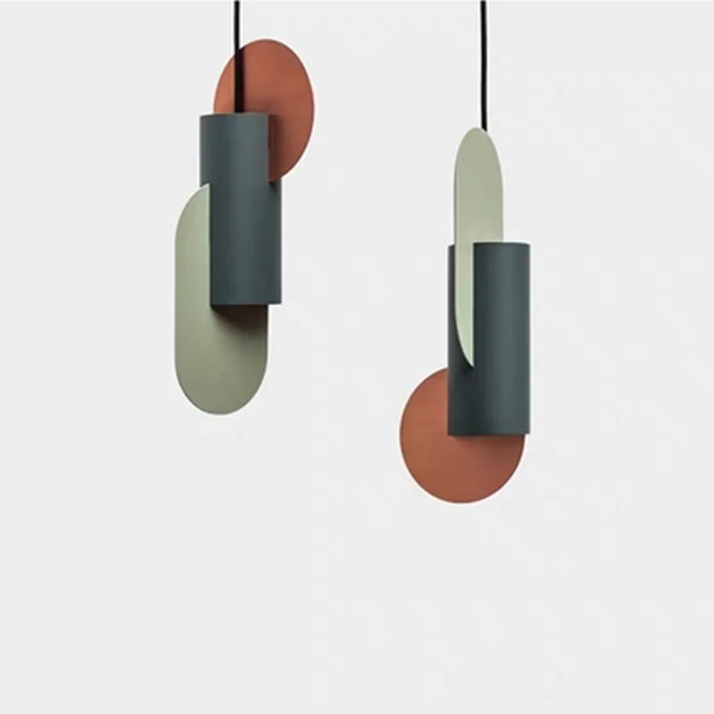

Nordic Simple Creative Geometric Drawing Led Pendant Lights Coloured Danish Design Restaurant Bedroom Model Room Art Decor Home