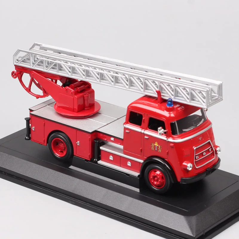 Kids 1/43 Road Signature 1962 DAF A1600 FIRE ENGINE Truck Vehicles Scale Diecast Car Toy Miniatures Model Acrylic Box Collection yatming 1 43 scales classic vw microbus police car 1962 mini van fire truck diecast model auto toy vehicles with acrylic box kid