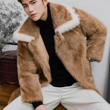 Зимнее пальто из натурального меха, мужская куртка из натуральной кожи, пальто из натурального овечьего меха, длинная куртка из овчины, мужская одежда V19131 KJ3333