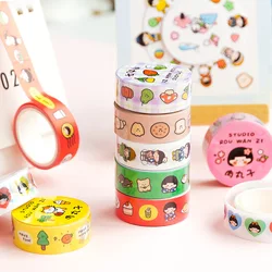 Bande adhésive de personnage de dessin animé mignon, autocollant de matériel de compte à main pour fille, autocollant de décoration pour livre en rouleau, DIY bricolage 