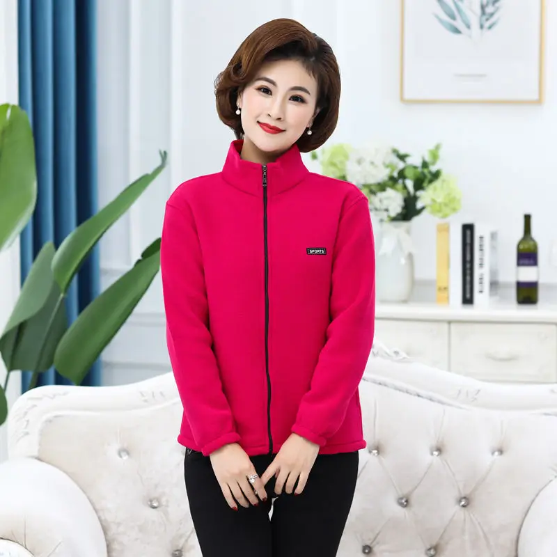 Spring Women Fleece Jacket Outdoor Casual Sportswear Double Side