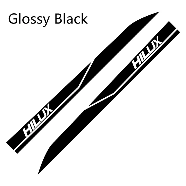 Car Door Side Stickers For Toyota Hilux Revo Vigo Auto Vinyl Film DIY Decals Sport Styling Automobile Tuning Accessories 2Pcs Glossy Black