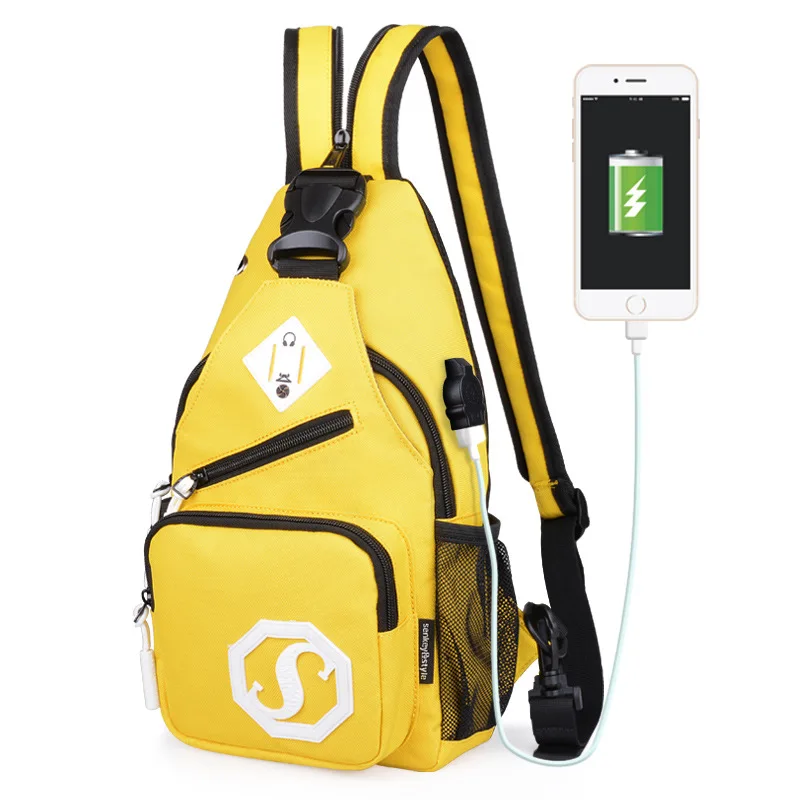 Модные женские сумки на плечо для отдыха на открытом воздухе водонепроницаемые нагрудные дорожные спортивные сумки для велоспорта альпинистские сумки для мобильного телефона поясные сумки - Цвет: YellowUSB