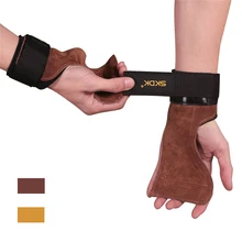 Перчатки для спортзала из воловьей кожи с поддержкой запястья, тренировочные перчатки для кроссфита, Перчатки для фитнеса с защитой ладони, противоскользящие Тяжелая атлетика