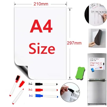 

A4 Size Magnetic Whiteboard Fridge Magnets for Refrigerator Magnet Record Message Board White Board Marker Pen Eraser Notepad