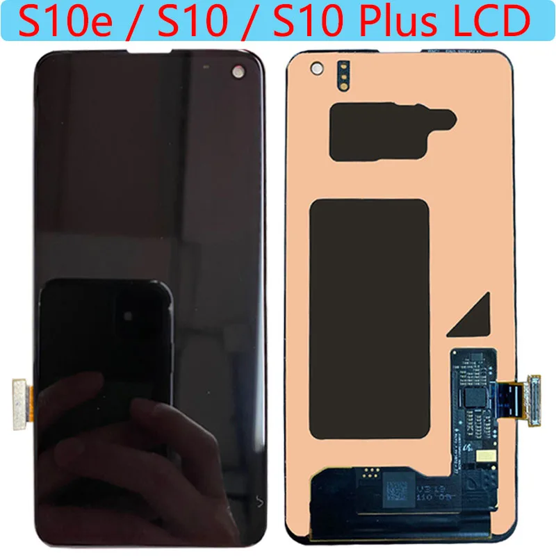 Super Amoled S10E Lcd Per Samsung S10 Plus Display Lcd Touch Screen Per S10 G973F G975/Ds G975F Lcd Con Punto Nero