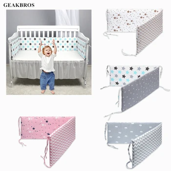 

Baby Nursery Bed Thicken Bumper One-piece Cotton Breathable Crib Pads Around Cushion Cot Protector Pillows Newborns Room Decor