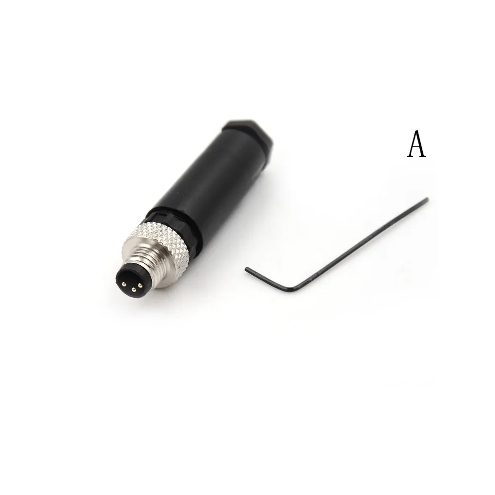 Высокое качество M8 водонепроницаемый разъем датчика 3 4 Pin A Тип Мужской и женский прямой и угловой с резьбой Соединительная муфта горячая распродажа - Цвет: 3P male