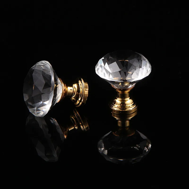 

Crystal Glass Knobs 20-40mm Diamond Shape Design Cupboard Drawer Pull Kitchen Cabinet Door Wardrobe Handles Hardware Furniture