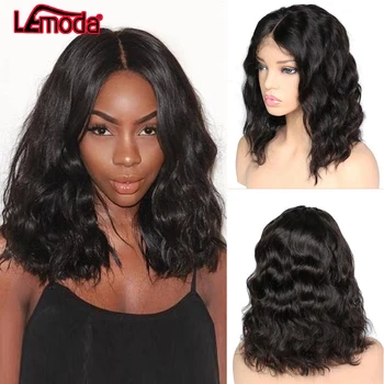 

Lemoda Body Wave Bob Lace Front Human Hair Wigs Brazilian Remy Hair 150% Mid-length Wigs Pre Plucked 13X4 Lace Frontal Wig