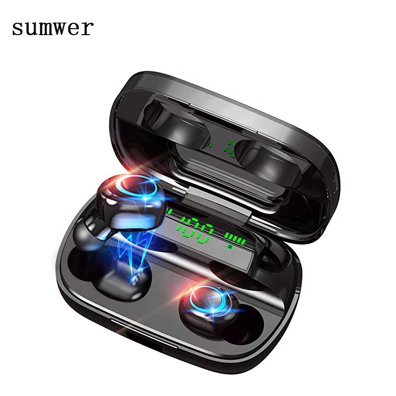 Waterproof In Ear S11tws 5 0 Earphone 8D Stereo Wireless Earbuds Mini Wireless Earphone Headset with 2200mah Power Bank Earphone