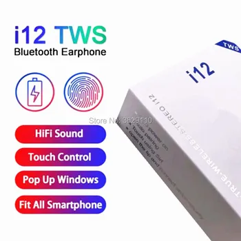 

new I12 TWS Wireless Pop Up Bluetooth 5.0 Sports Headset Portable Touch Earphones Headphones fast shipping