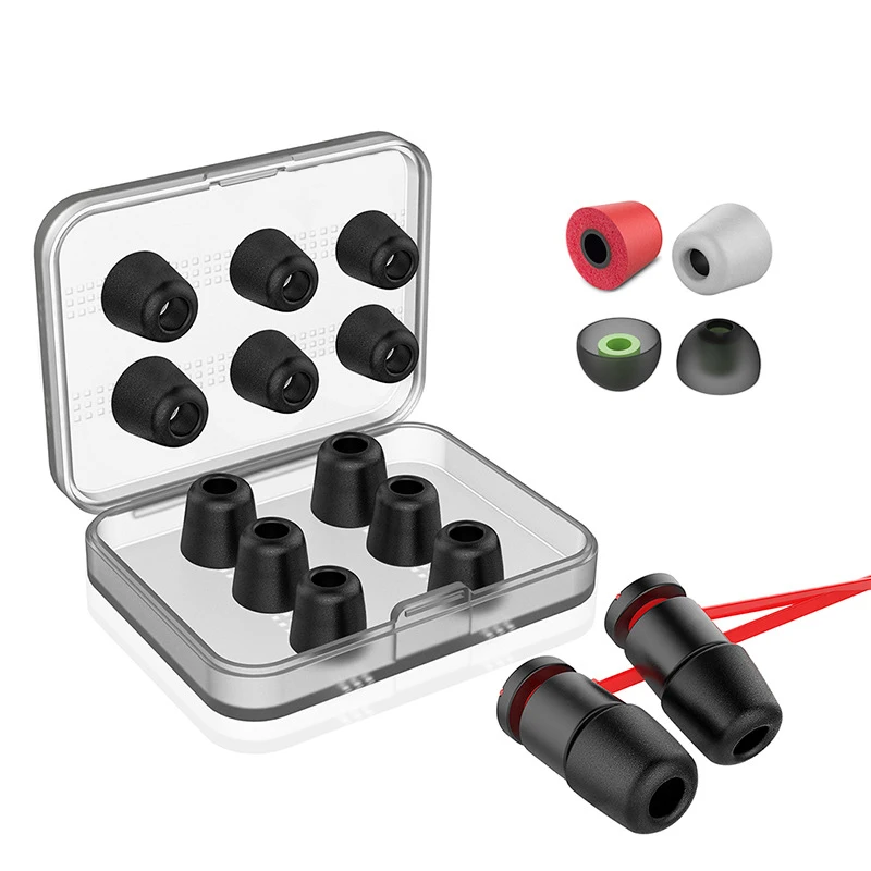 

12 Pcs/ 6 Pair Ear Tips Pads For Headphones Universal Silicone Ear Tips Memory Foam Sponge In-ear Earphone Covers Earbuds S,M,L