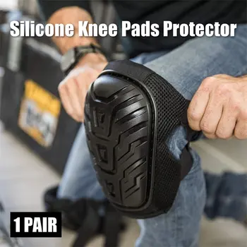 

1 Pair Silicone Knee Pads Elasticity Adjustable Straps Gardening Safety Support Heavy Duty Knee Protector Booster Sportswear