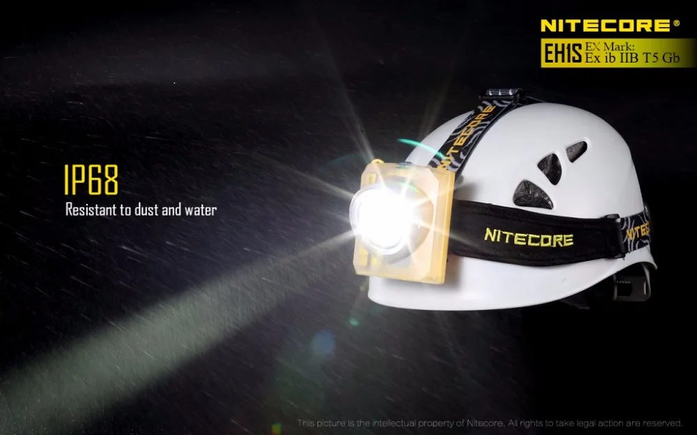 NITECORE EH1S 5 взрывозащищенный режим XP-G2 S3 светодиодный спасательный фонарь+ usb-кабель для зарядки+ адаптер+ клейкое крепление+ 3400 мАч