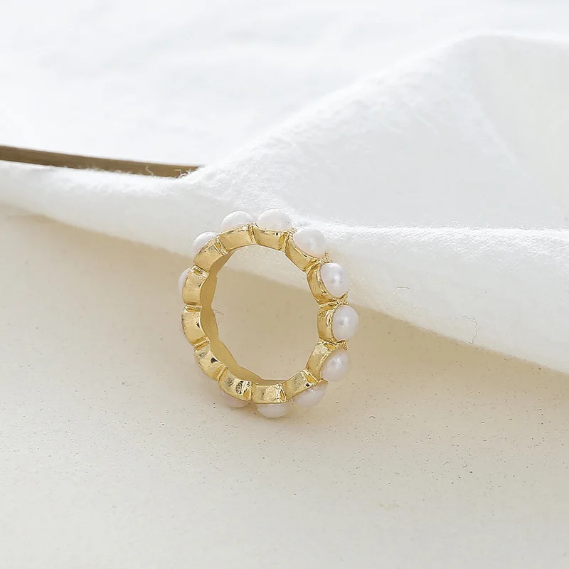2021 New Minimalist Multi Bead Simulated Pearl Geometric Rings Women Finger Ring Fashion Elegant Jewelry | Украшения и аксессуары