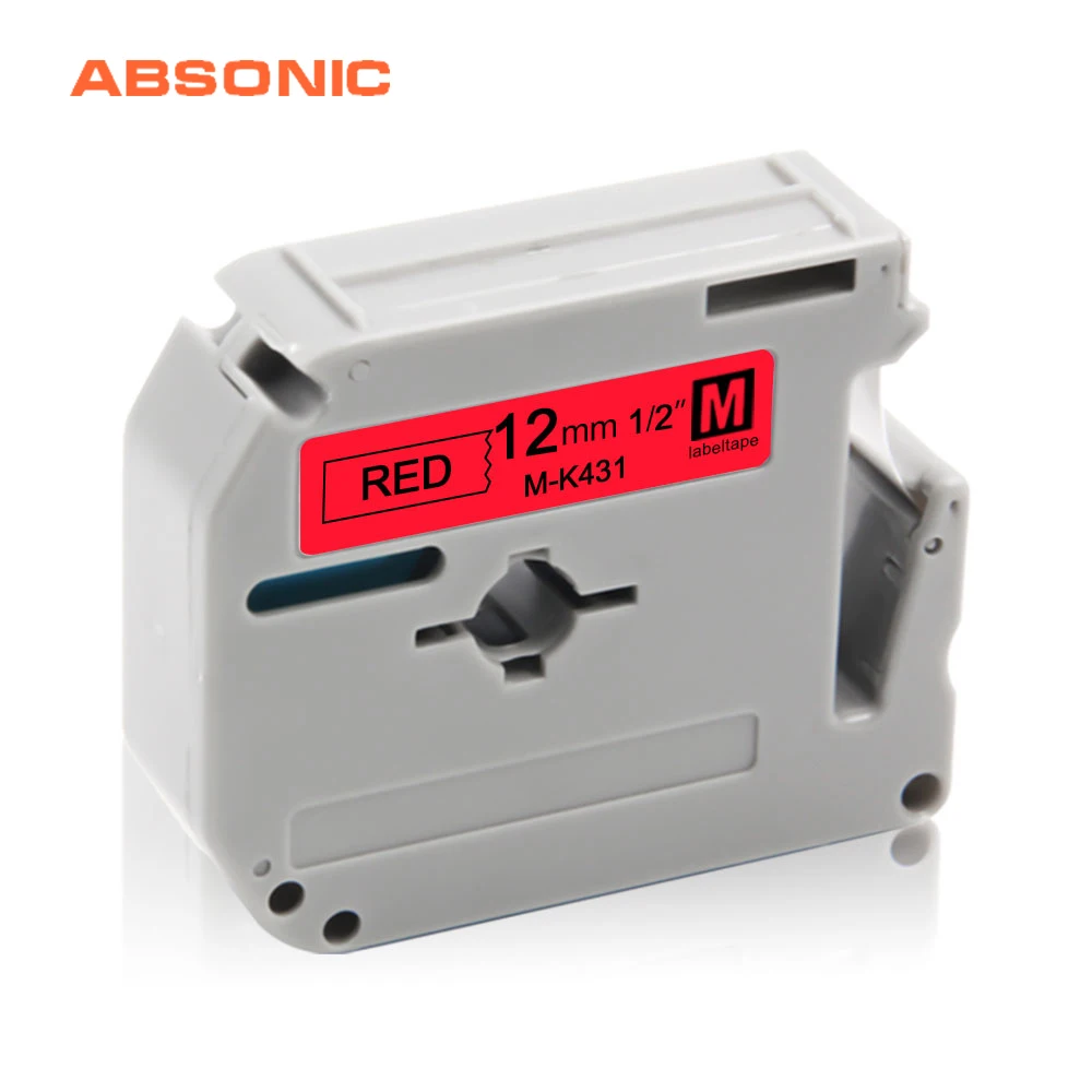 Absionc 12 мм черный на красном MK 431 этикеточная лента MK431 M K431 для Brother P touch